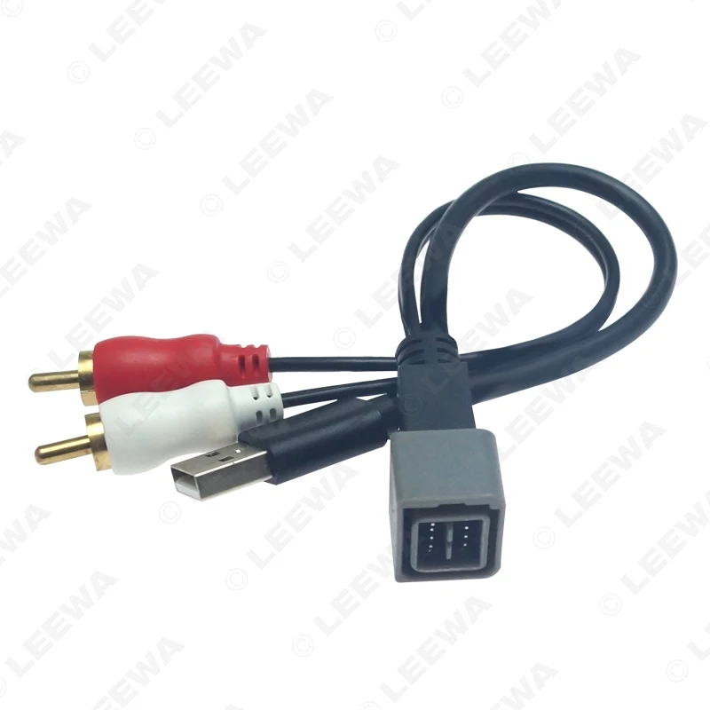 LEEWA 5X автомобильный 2-RCA штекер USB штекер RCA адаптер аудио конвертер AUX кабель для Nissan Cube Juke Versa av-кабель# CA6217