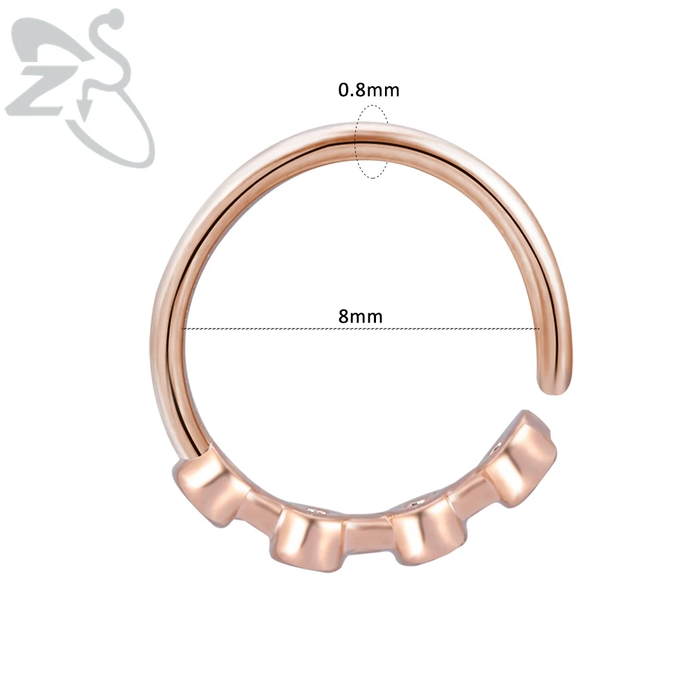 ZS 1 шт. септо Нос Кольца Daith Кристалл пирсинг для ушного козелка серьги Septum Helix кликер кольца Конч Rook пирсинг ювелирные изделия