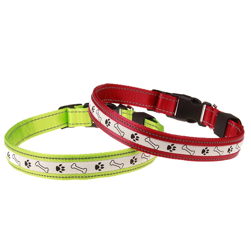 

Bone Footprints LED Shining Charging Dog Collar 2 PCs Color 3 PCs Specification Flash Bite-proof Protector