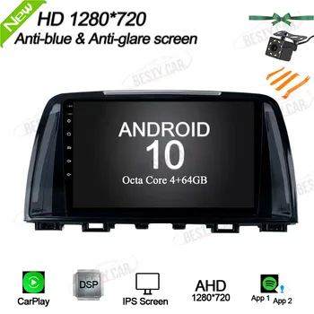 

9'' Android 10.0 for Mazda 6 Atenza 2014-16 Car Multimedia Player Radio Stereo GPS Navigation Head Unit Carplay DSP BT WIFI 4G