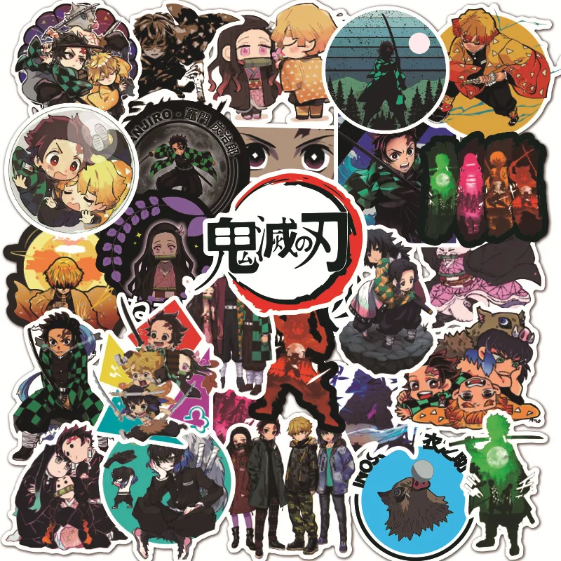 100 шт. аниме демон Slayer Kimetsu No Yaiba стикер водонепроницаемый ПВХ скейтборд багаж