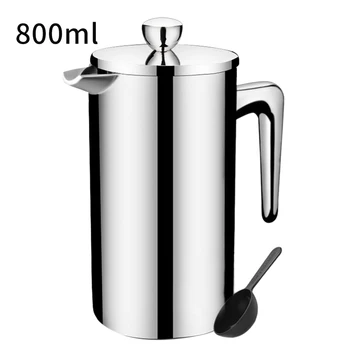 

350/700/1000ml Coffee Maker Percolator Kettle Handheld Cafe Press Double Layer Office Kitchen French Home Stainless Steel Manual