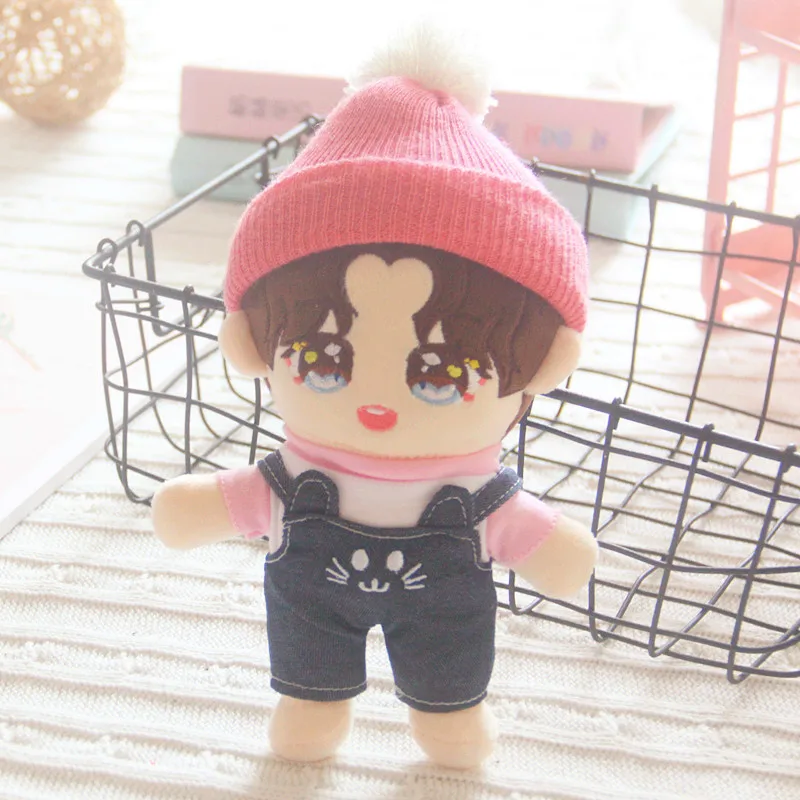 

[MYKPOP]KPOP Doll's Clothes and Accessories: Bobble Hat + Overalls + T-Shirt 3pcs Set (without doll) E9 Fans SA20200308
