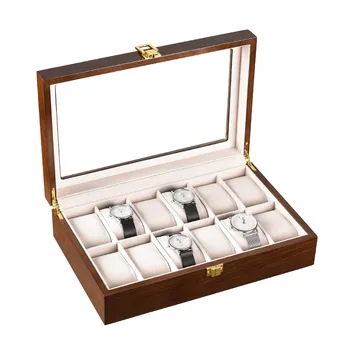

12 slots luxury fashion men home brown color watch box top quality watch storage box for men Watches 200803-34