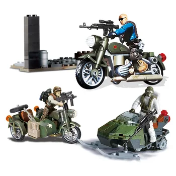 

Motorcycle Building Blocks Special Troops SWAT Soldiers Action Figures Model Military Blocks Set Toys for Children Boys Gifts