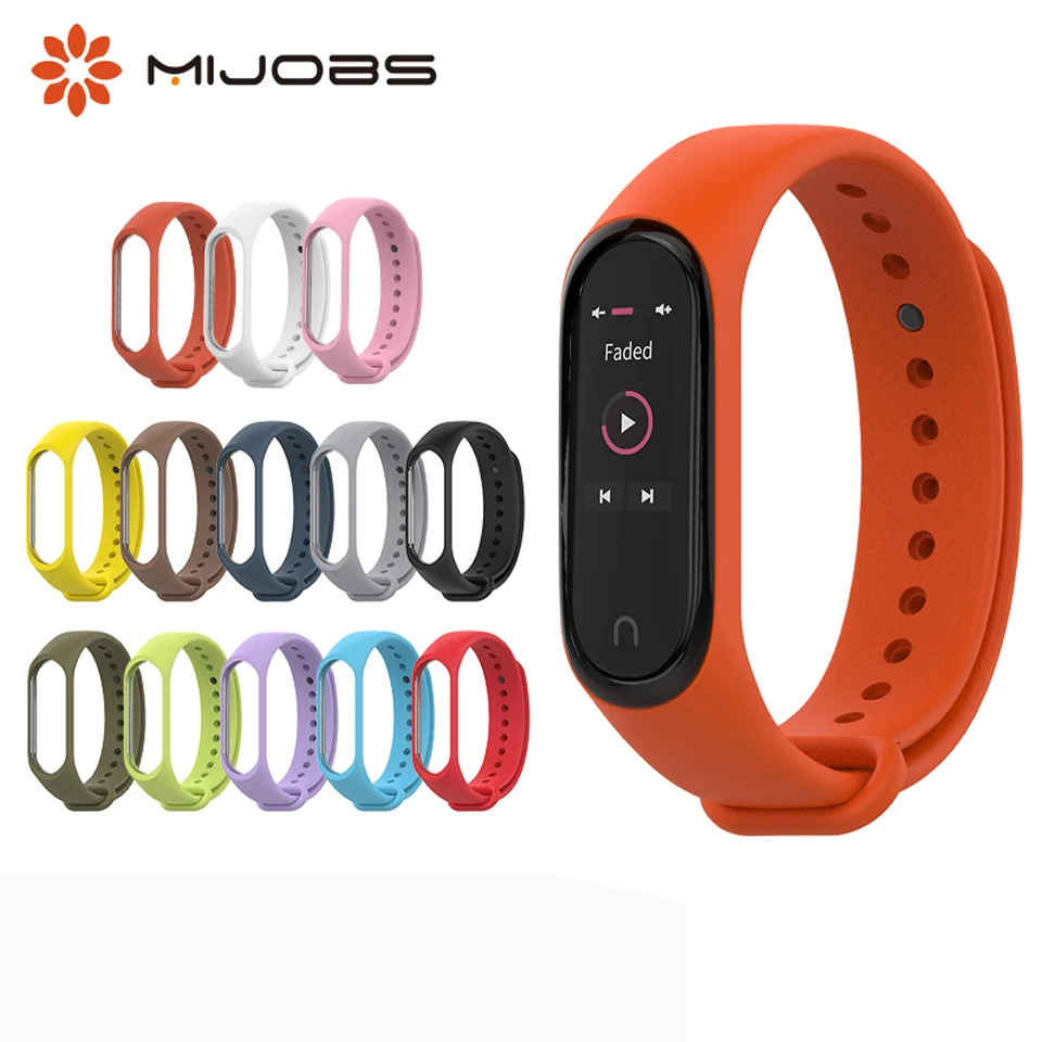 Mijobs браслет для Xiaomi Mi Band 4 оригинальный ремешок смарт часов силиконовые Ремешки