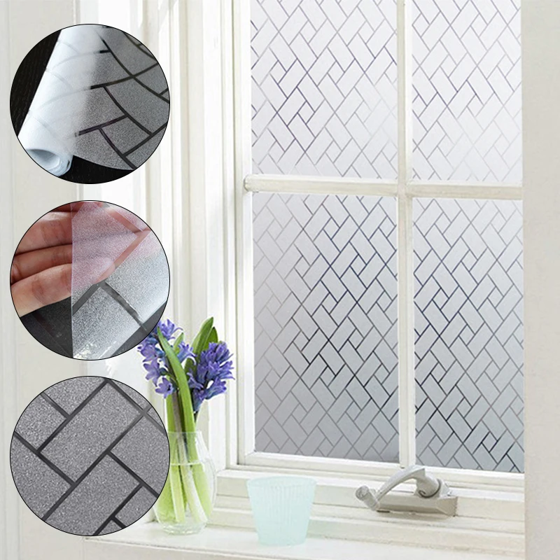 UV Blocking Window Stickers PVC Frosted Self adhesive Window Film Glass