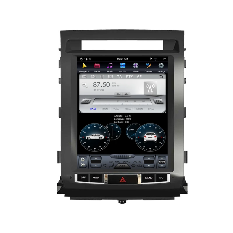 Android 9,0 Tesla вертикальный экран gps навигация для Toyota Land Cruiser LC200 2008- аудио плеер 12,1 дюймов 1920*1080 блок