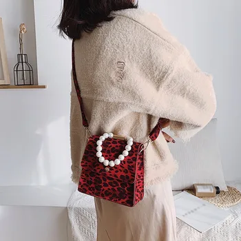 

Fashion Women Messenger Bag Leopard Printing Pearl Handbag Ladies Purse Hasp Bag Luxury Phone Shoulder Messenger Bags @B20