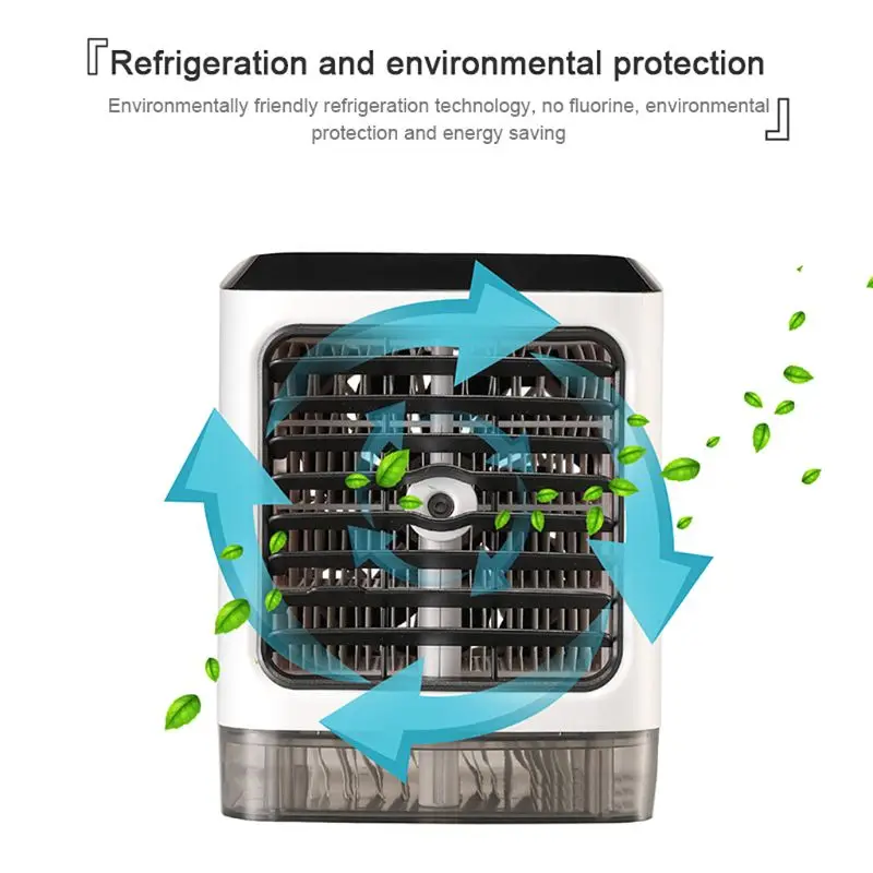 Портативный кондиционер персональное пространство кулер-увлажнитель влажный низкий уровень шума очищает воздух светодиодный светильник Испарительный небольшой настольный вентилятор мини