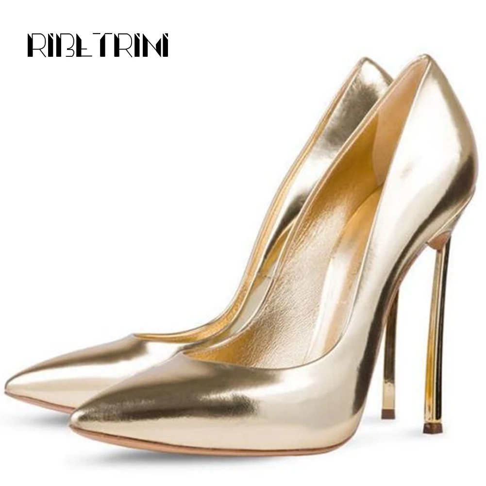 

RIBETRINI Brand New Runway Show Sexy High Heels Pumps Women Fashion Pointed Toe Party Wedding Pumpsshoes Woman