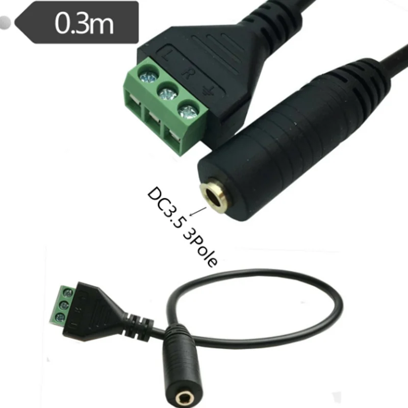 3.5mm Stereo Male to AV Screw Video Balun Terminal - 2/3/4-pole Options, 3.5 Audio Jack with 3-pin Male Terminal Block Plug Connector Description Image.This Product Can Be Found With The Tag Names Computer Cables Connecting, Computer Peripherals, PC Hardware Cables Adapters, Stereo