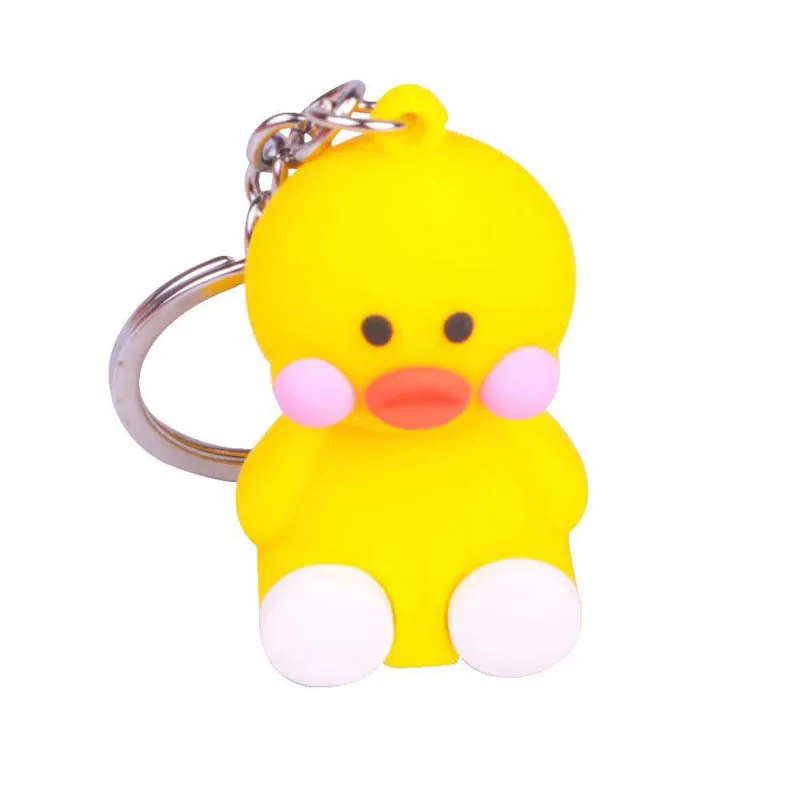 

2019 new type Cheap Sugar gel net red Shaking sound with the small yellow duck Keychain ins wind doll pendant holesale