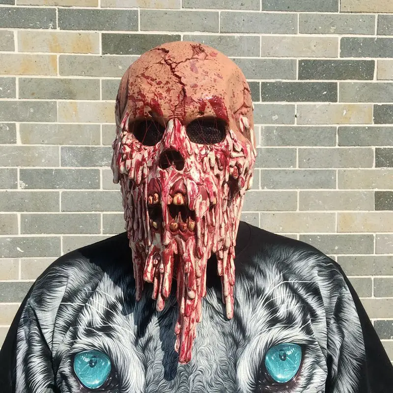 LIXF демон ужас страшная маска идеально подходит для карнавала, карнавала и Хэллоуина взрослых костюм латекс, Унисекс Один размер подходит всем