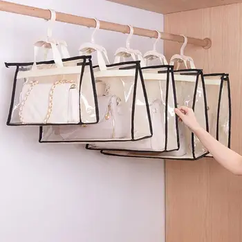 

Dust Cover Storage Bag Dust-proof Women Purse Handbag Wardrobe Organizer Travel Moisture Hanging Ziplock Bag Hanging Organizer
