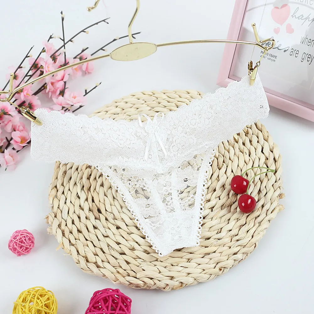 

1PC Sexy Women Black G-string Thongs Lace Floral Sheer Low Waist Underwear Soft Lingerie Silk Briefs Seamless Panties Underwer#Y