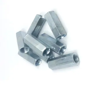 

1-10PCS M3 M4 M5 M6 M8 M10 M12 M14 M16 Rod Coupling Hex Nut steel Galvanized Long Hex Nut Connection Thread Nut