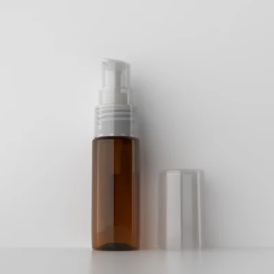 20 мл белый пустой косметический контейнер с лосьон-крем с дозатором 20 г крем для ухода за кожей лечение бутылочки путешествия размер Макияж установка насос - Цвет: Brown Bottle Clear