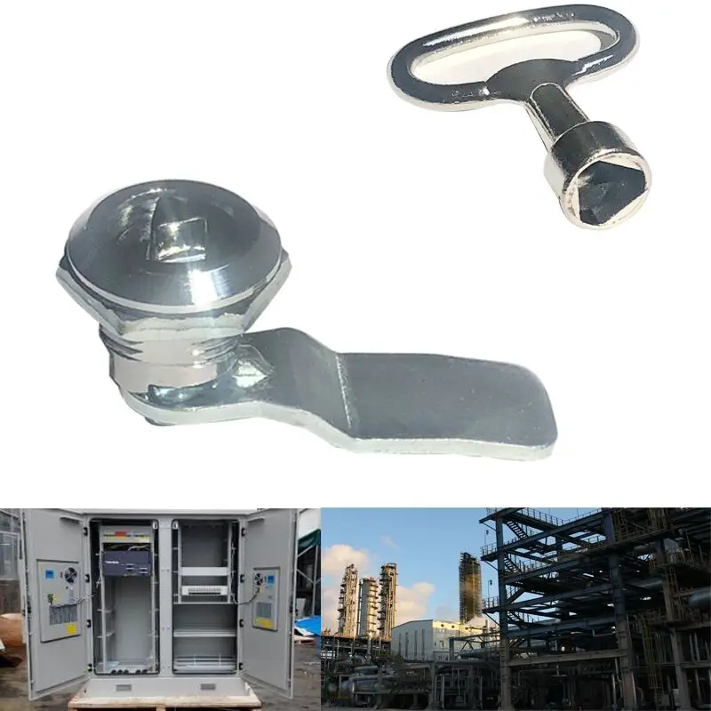 1set Zinc Alloy Triangular lock Gas Meter Lock & Key Gas Electric Meter