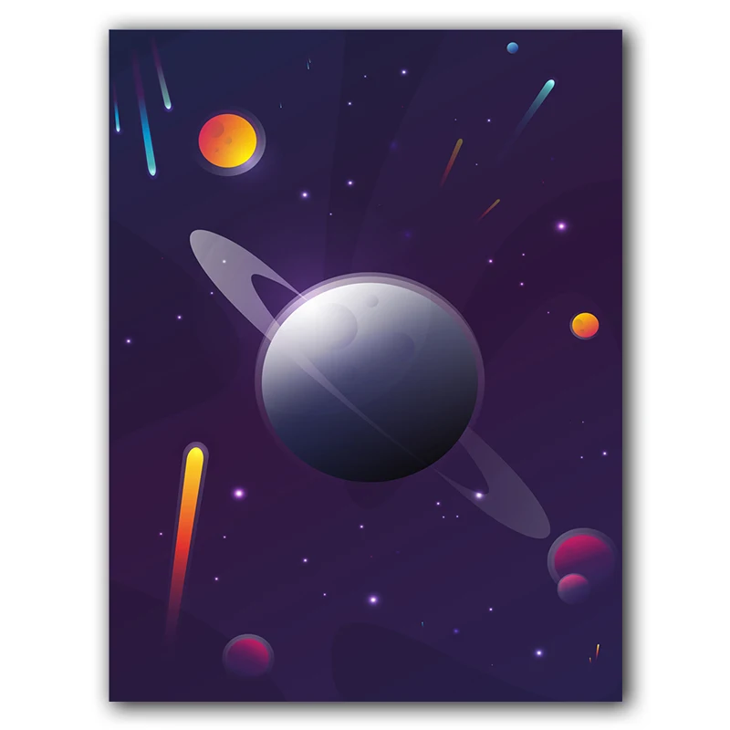 Airplane-Vehicle-Car-Nursery-Canvas-Poster-Print-Wall-Art-Canvas-Spaceship-Picture-Painting-Astronaut-Rocket-Boy (7)