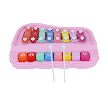 

Developing Clear Sound Hand Clock Eight Tone Piano Colorful Early Education Talent Cultivate Musical Instrument Toy Harp Playing