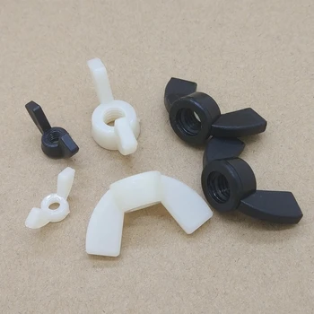 

20Pcs M4 M5 M6 M8 Hand Tighten Black White Nylon Wing nut Butterfly Nut Ingot Plastic Wing Nuts