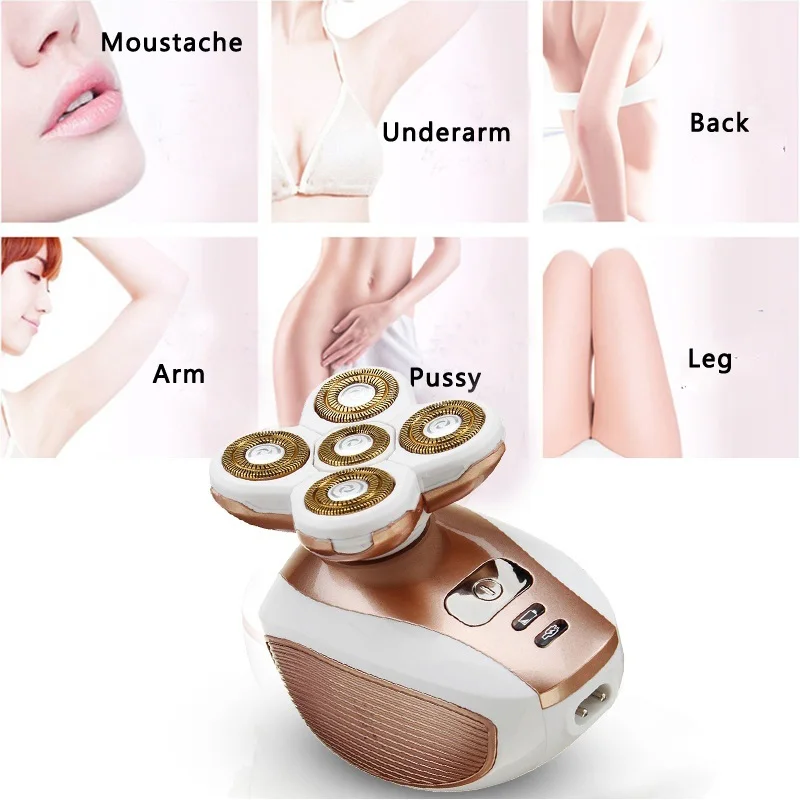 

Multifunction USB Charge 5 Floating Shaver Heads Waterproof Electric Shavers Hair Trimmer Cordless Clipper