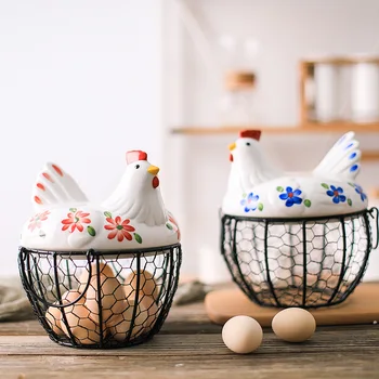 

Cesta de almacenamiento familiar creativo para gallinas cestas de huevo con marco para llevar patatas y ajo cesta de