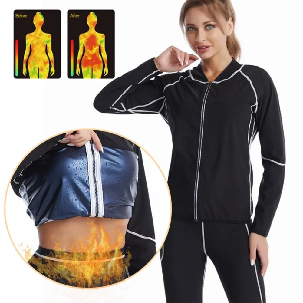 

Workout Jacket Lightweight Sauna Jacket Comfortable Easy to Clean High Quality Wear-resistant Sauna Workout Jacket