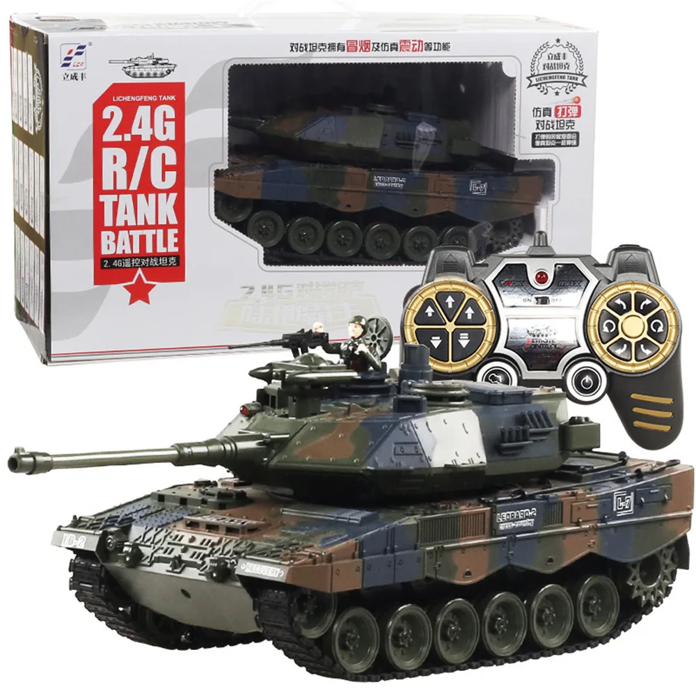 Радиоуправляемый Танк битва Немецкий тигр 2A6 T90 M1A2 реалистичное вращение Музыка Led радио смог 2,4 г дистанционное управление Танк боевые игрушки для детей