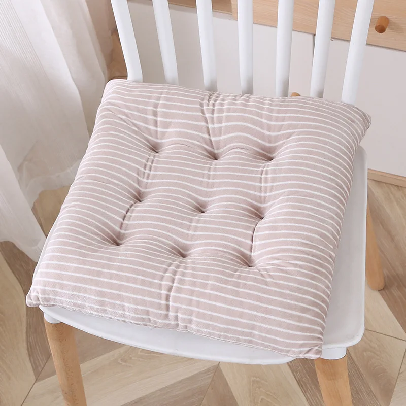 Клетчатые квадратные подушки для стульев 40*40 см мягкий офисный стул, софа татами автомобильное кресло подушка для спинки уличная ягодица Подушка кошка на подушку - Цвет: Pink-Striped