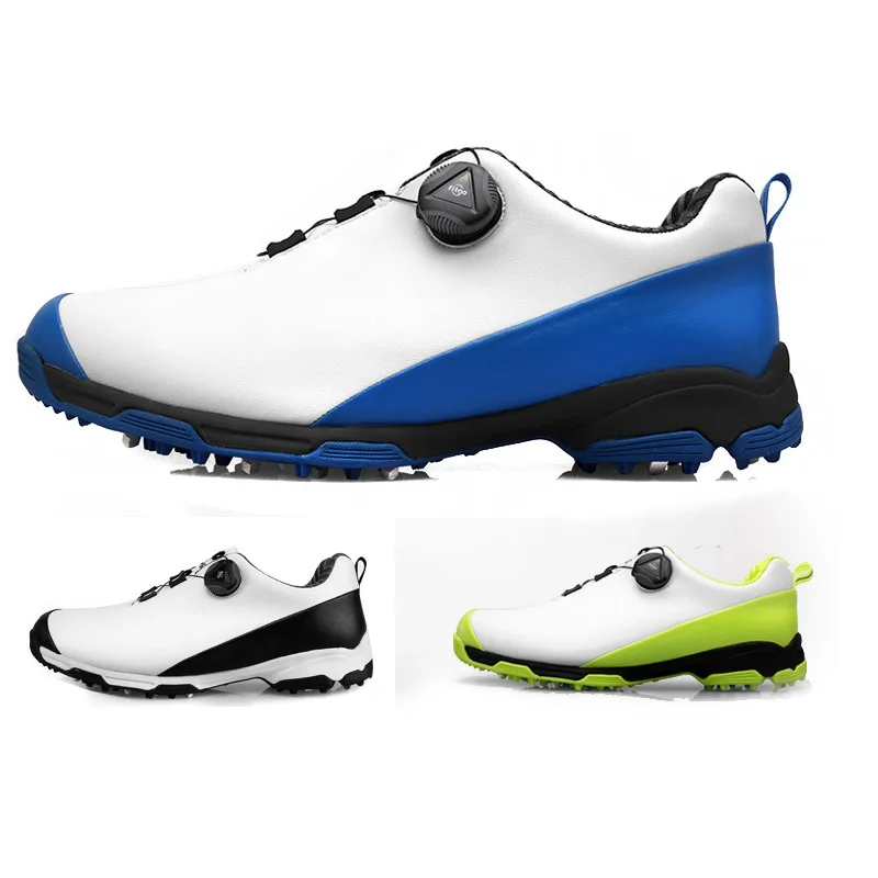 Обувь для гольфа мужская водонепроницаемая Спортивная обувь ручки пряжки кроссовки дышащие противоскользящие шипы кроссовки для мужчин EU39-45
