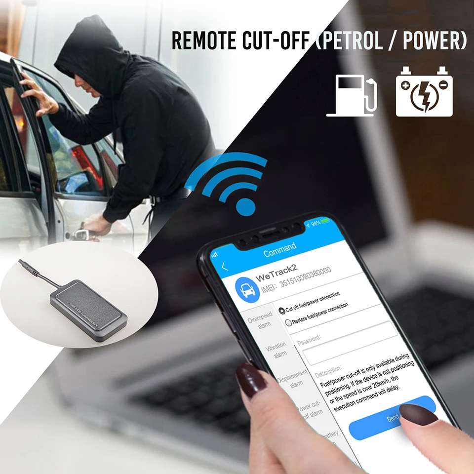 US $41.99 Jimi Wetrack2 Gps Vehicle Tracker With Battery Ip65 Waterproof Multiple Alarms