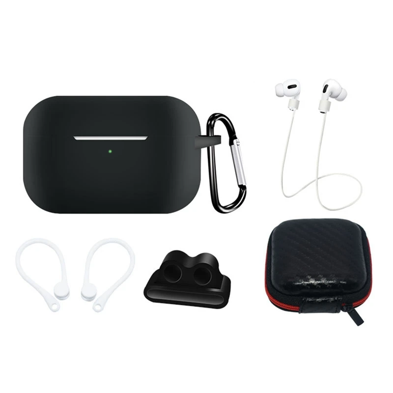 Силиконовый чехол для Airpods pro, защитный чехол для наушников, аксессуары для Apple, беспроводные bluetooth-наушники, комплект из 5 предметов