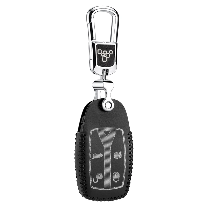 Luckeasy кожаный ключ чехол для Land Rover freelander 2 2009 2010 2011 2012 чехол key2y - Название цвета: black 1