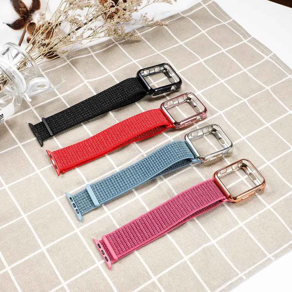 Чехол+ ремешок для apple watch band apple watch 5 4 band 44 мм 40 мм correa 38 мм iwatch band 42 мм нейлоновый браслет pulseira 3