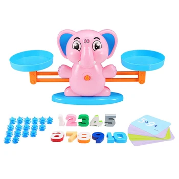 

Game Scale Counting Kids Arithmetic Elephant PVC Interaction Number Learning Desktop DIY Math Toys Set Educational Balance