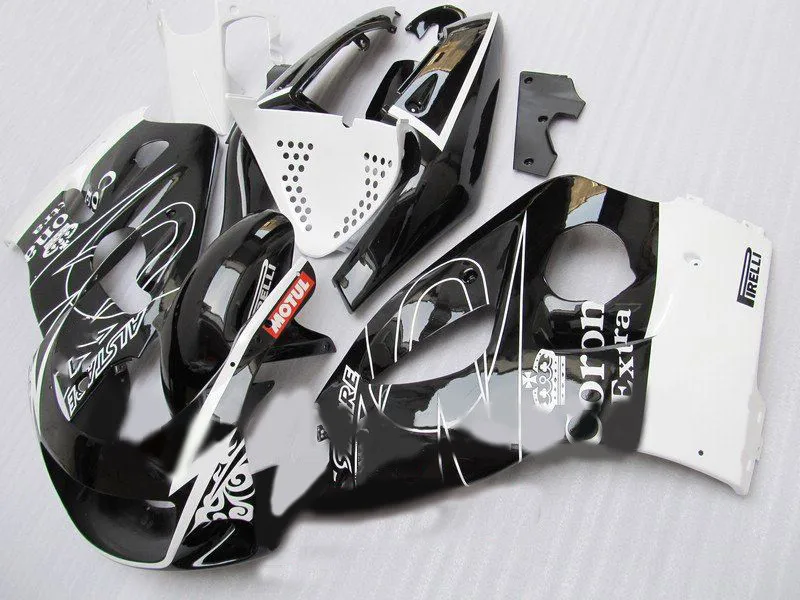 ABS обтекатель комплект для GSXR600 750 96 97 98 99 00 GSXR 600 GSXR750 1996 1999 2000 белый глянец Черный