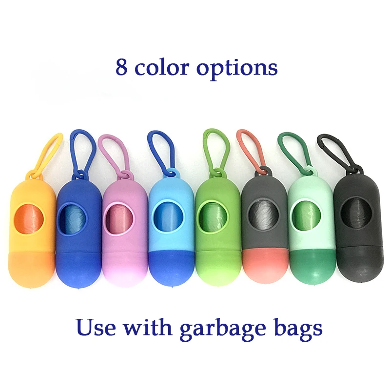 Dispensador portátil de bolsas de basura para mascotas, bolsa de limpieza con forma de pastilla, contiene rollo de bolsas de basura