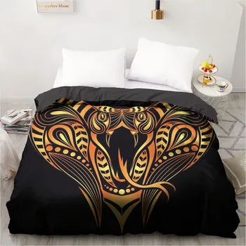 

3D Printed Custom Design Duvet Cover Quilt Comforter Blanket Case Covers Bedding Set 140x200cm Glod Black Home Textile