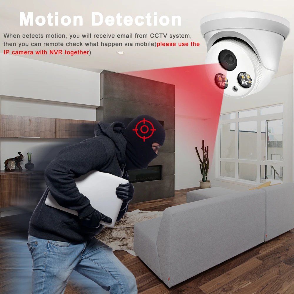 Hikvision совместимая цветная Vu 5MP купольная POE ip камера 8MP домашняя видеонаблюдения
