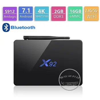 

X92 Android TV BOX 7.1 3GB 32GB Amlogic S912 Octa Core5G Wifi 4K BT4.0 H.265 Dual Wifi Google Play Youtube Smart TV BOX