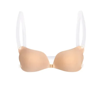 

Cup Silicone Bra Push Up Bra Backless Magic Bra Fly Bras Sexy Female Invisible Bra BH with Transparent Straps Big Size