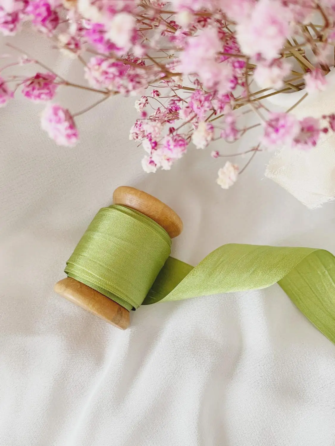 25mm 1" silk ribbon taffeta wedding ribbon ins style silk edge ribbon Anya Ribbon Handcraft - Цвет: green