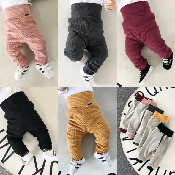 

Infants Elastic Pants New Winter Baby Full Length Pants High waist Cotton Toddler Harem Pants Newborn Casual Trousers Loose
