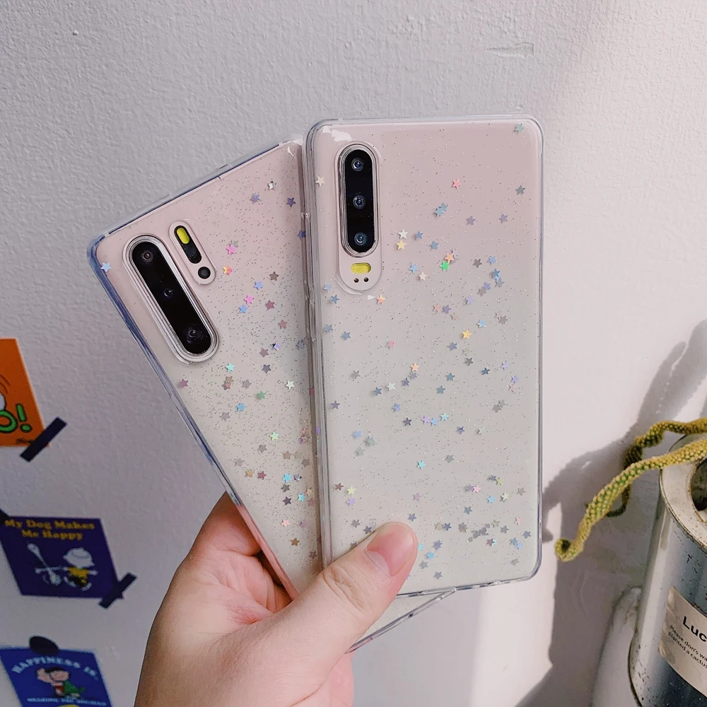 Чехол для Xiaomi Mi 9T A3 Redmi Note 10 7 8 9 9s 9A 9C NFC Pro Max блестящие звезды блестки мягкий