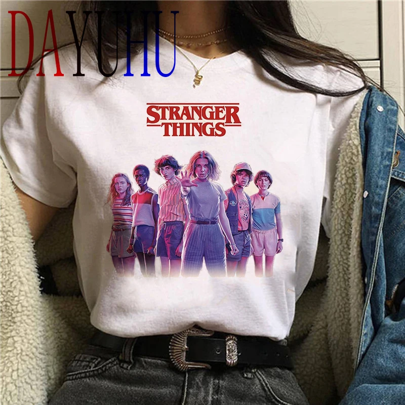 stranger things Season 3 T Shirt Women Harajuku New Tshirt Funny 90s Female Graphic T-shirt Ullzang Upside Down Top Tees Cartoon