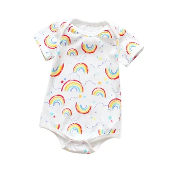 

Summer New Baby Girls Boys Lovely Climb Clothes Short-sleeved Cotton Jumpsuits Fashion Full Cartoon Unisex O-neck 4661f