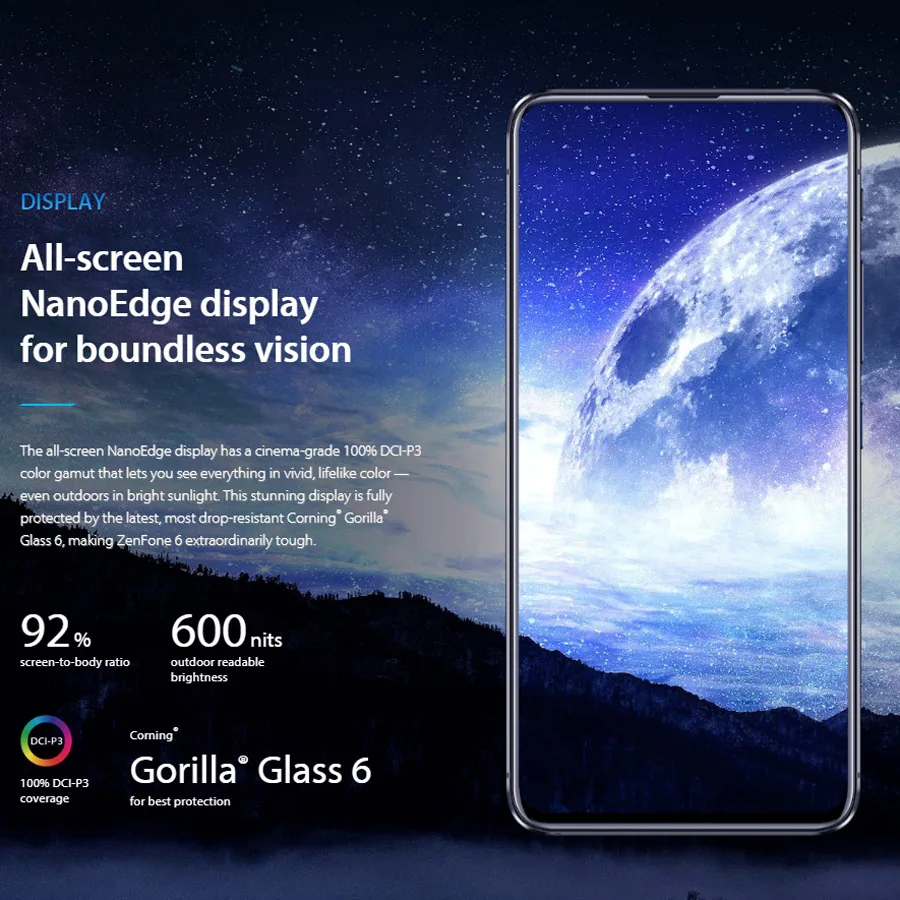 Мобильный телефон Asus Zenfone 6 ZS630KL, 6 ГБ, 128 ГБ, Восьмиядерный процессор Snapdragon 855, 6,4 дюйма, 48 МП, 13 МП, откидная камера, NFC, 4G, смартфон
