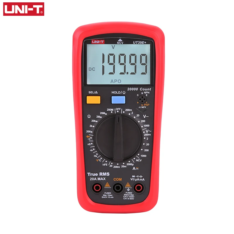 UNI T UT39E + цифровой мультиметр Uni t 20A 1000 В AC DC Ручной Multimetro Ture среднеквадратичный тестер с 2000μF capactitity